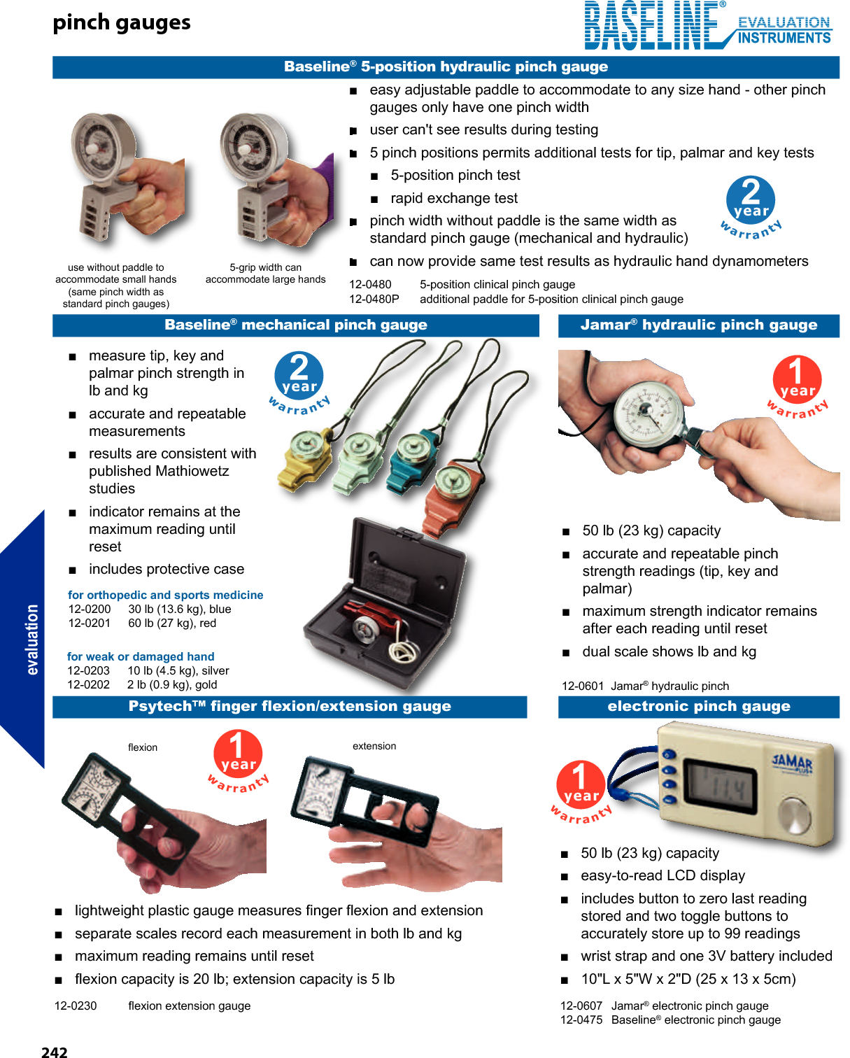 Force Gauges Baseline Pinch Gauge Measures Up To 60 Lbs, Red