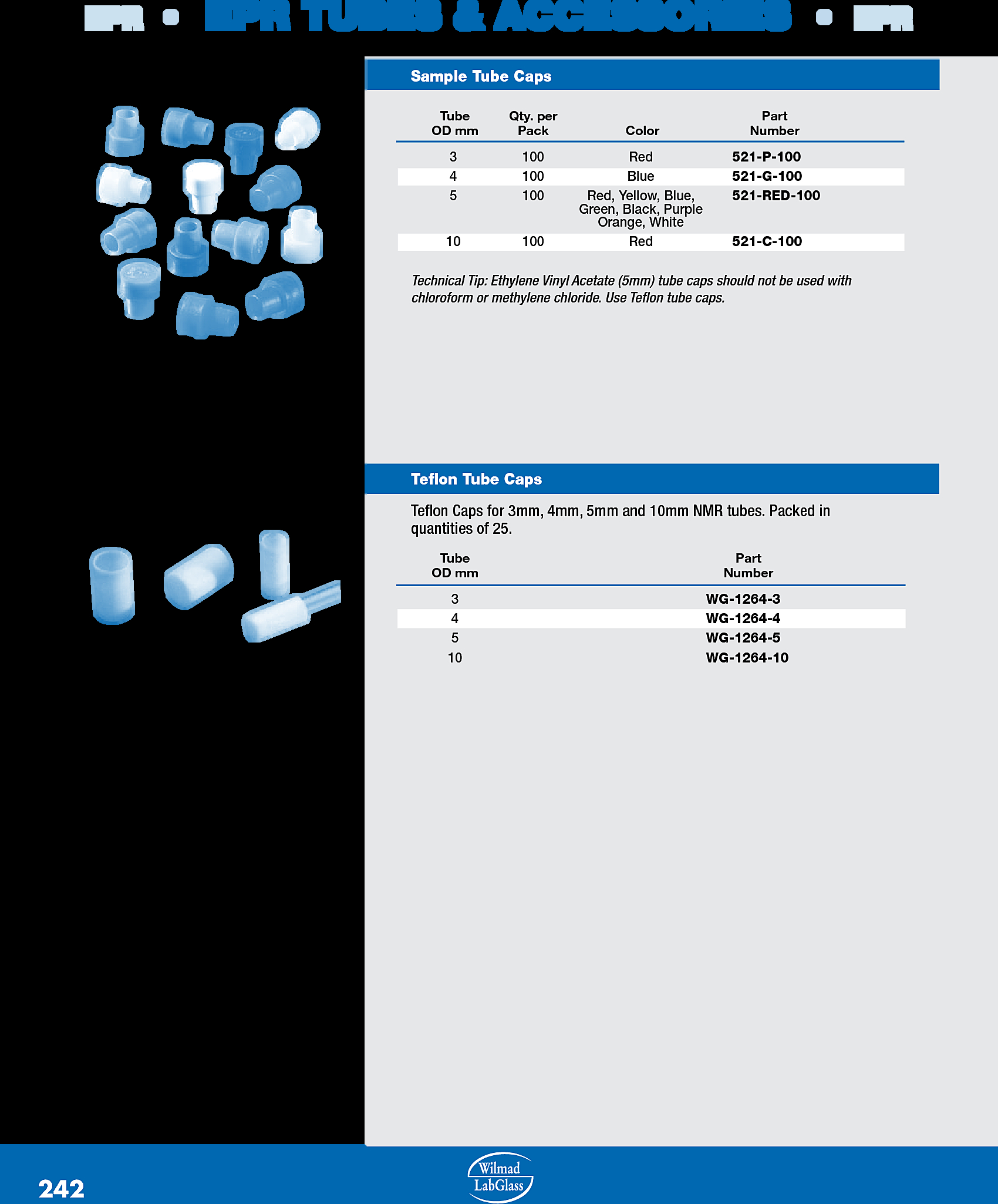 4 Mm Ptfe 4 Mm Nmr Cap, Precision Tubes Only, 25/pk